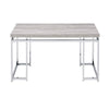 Coffee Table with Rectangular Tabletop and Metal Legs Silver and Brown BM209595
