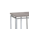 End Table with Rectangular Tabletop and Metal Legs Silver and Brown BM209596