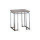 End Table with Rectangular Tabletop and Metal Legs, Silver and Brown