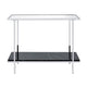 Console Table with Mirror Top and Faux Marble Open Bottom Shelf Silver BM209601