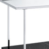 Console Table with Mirror Top and Faux Marble Open Bottom Shelf Silver BM209601