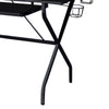 Tubular Metal Frame Computer Desk with 2 Shelves and Cup Holder Black BM209609