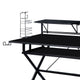 Tubular Metal Frame Computer Desk with 2 Shelves and Cup Holder Black BM209609