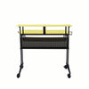 Rectangular Top Computer Desk with 1 Shelf and 1 Cupholder,Black and Yellow BM209624