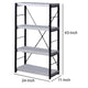 43’ 4-Shelf Bookshelf with Metal Frame White and Black By Casagear Home BM209632