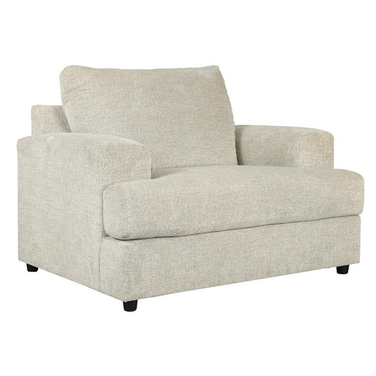 Fabric Upholstered Chair and a Half with T Cushioned Seat, Light Gray By Casagear Home