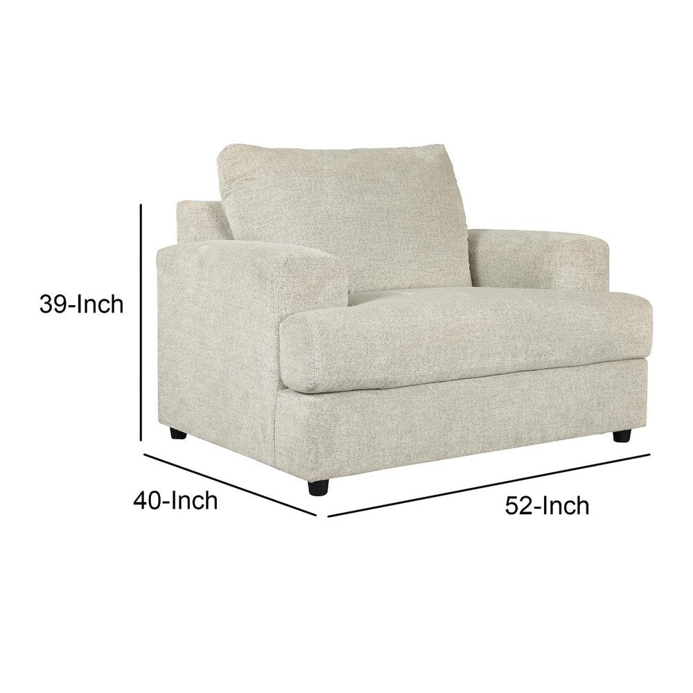 Ashley Oversized chair Fabric Upholstered T Cushion Seat Light Gray BM209663