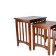 Nesting Table | 3 Piece Set | Plank Top | Slatted Sides | Oak Brown