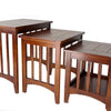 Nesting Table | 3 Piece Set | Plank Top | Slatted Sides | Oak Brown