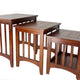 Nesting Table | 3 Piece Set | Plank Top | Slatted Sides | Oak Brown