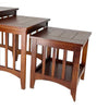 Nesting Table | 3 Piece Set | Plank Top | Slatted Sides | Oak Brown