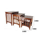 Nesting Table | 3 Piece Set | Plank Top | Slatted Sides | Oak Brown
