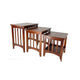Nesting Table | 3 Piece Set | Plank Top | Slatted Sides | Oak Brown