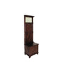 Molded Wooden Frame Hall Tree with Lift Top Box and Mirror Insert, Brown By Casagear Home