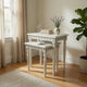 Nesting Table | Engraved Wood Frame | Set of 2 | Antique White
