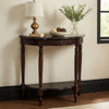 Console Table | Half Crescent | 1 Drawer | Engraved Wood | Brown