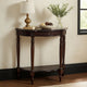 Console Table | Half Crescent | 1 Drawer | Engraved Wood | Brown