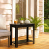 Chairside Table | Wood | Bottom Shelf | Block Legs | Black