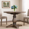 Dining Table | Round | Reclaimed Wood | Trestle Base | Weathered Brown