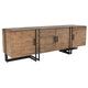 Media Cabinet | Industrial Style | 4 Door | Wood & Metal | Brown & Black