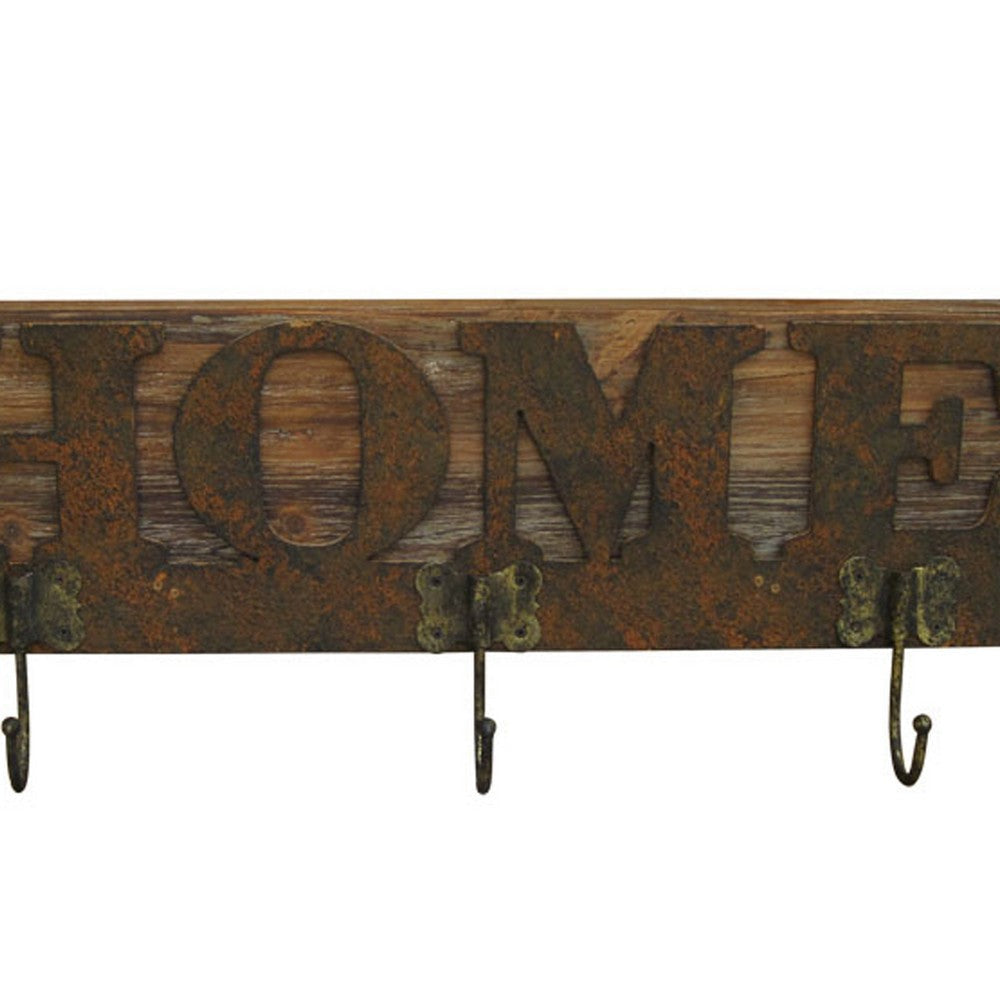 Traditional Wooden Rustic Plaque with Home Engraved Brown BM210369