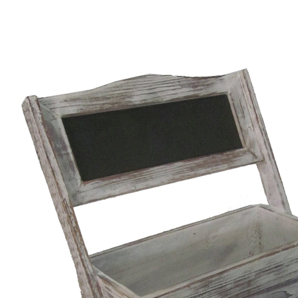 Transitional Style Wooden 2 Tier Garden Shelf with White Wash Finish Brown BM210381