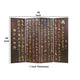 36’ 4 Panel Screen Divider with Chinese Script Brown & Gold By Casagear Home BM210405