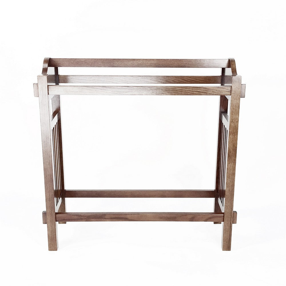 Quilt Rack | Mission Style | 3 Hanging Bars | Scrolled Top | Brown