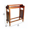 Quilt Rack | Mission Style | 3 Hanging Bars | Scrolled Top | Brown