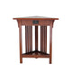 30’ 1-Drawer Triangular Corner Table with Slatted Design Brown By Casagear Home BM210424