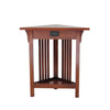 30" 1-Drawer Triangular Corner Table with Slatted Design, Brown By Casagear Home