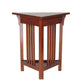 30" 1-Drawer Triangular Corner Table with Slatted Design, Brown By Casagear Home