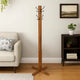 Coat Stand | X Frame Base | Metal Hooks | Oak Brown