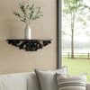 Wall Shelf | Hand Carved Moonbay | Floral Design | Black