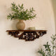 Wall Shelf | Hand Carved Moonbay | Floral Design | Brown