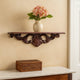 Wall Shelf | Hand Carved | Floral Design Display | Brown