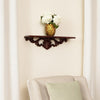 Wall Shelf | Hand Carved | Floral Design Display | Brown
