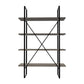 72" 4-Tier Bookcase with X-Back Support, Black and Gray By Casagear Home