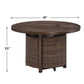 48 Inches Round Fire Pit Table with Handwoven Resin Wicker Brown By Casagear Home BM210647