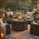 Fire Pit Table | 48" Round | Handwoven Resin Wicker | Brown