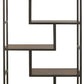 70" 5-Shelf Metal Frame Bookcase, Brown and Black By Casagear Home