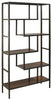 70’’ 5-Shelf Metal Frame Bookcase Brown and Black By Casagear Home BM210649