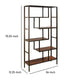 Ashley 5 Shelves Asymmetric Design Bookcase with Metal Frame Brown and Black BM210649
