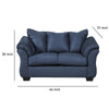 Fabric Upholstered Wooden Frame Loveseat with Pillow Armrest Blue By Casagear Home BM210754