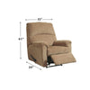 Recliner | Zero Wall | Pillow Top Arms | Fabric Upholstered | Beige