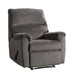 Recliner | Zero Wall | Pillow Top Arms | Fabric Upholstered | Gray