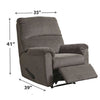 Recliner | Zero Wall | Pillow Top Arms | Fabric Upholstered | Gray