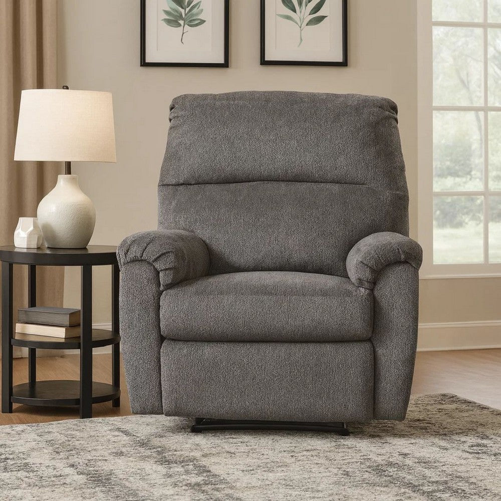 Recliner | Zero Wall | Pillow Top Arms | Fabric Upholstered | Gray