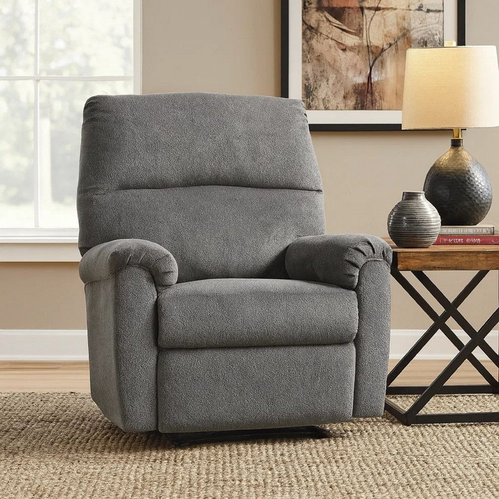 Recliner | Zero Wall | Pillow Top Arms | Fabric Upholstered | Gray
