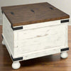 Coffee Table | Farmhouse 2 Tone | Lift Top Storage | Brown & White